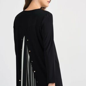 Chico's Black Blouse with Gold and White Details